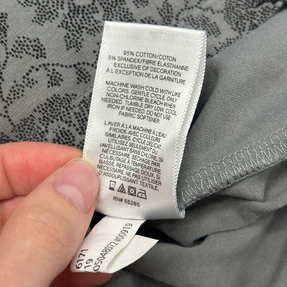 Express Floral AOP Gray Mens L Stretch Moisture Wicking Short Sleeve Polo Shirt - Picture 5 of 11